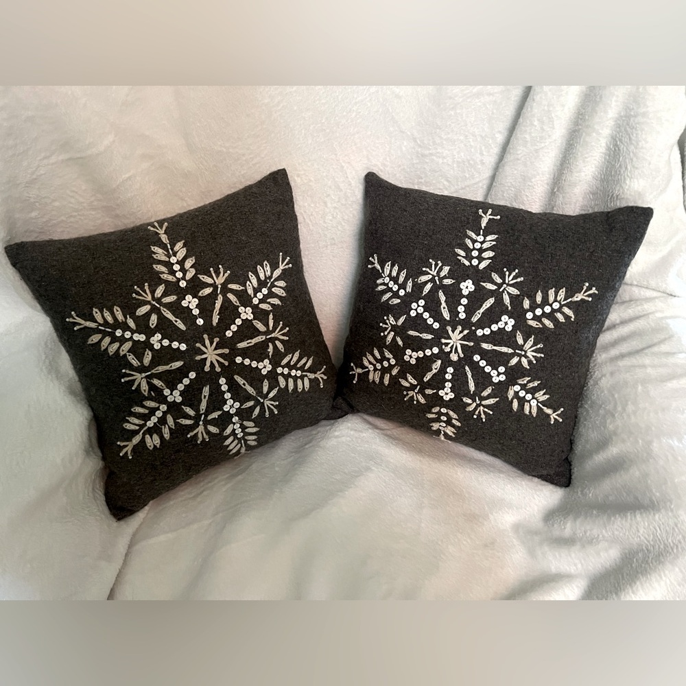 Pier 1 Decorative Snowflake Throw Pillows